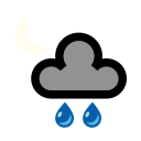 Heavy rain shower (night)